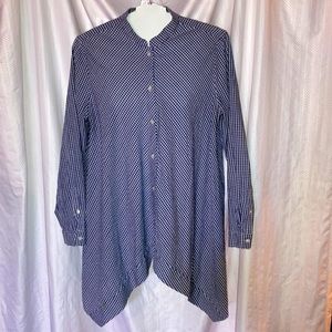 NWOT Gingham Plaid High/Low Tunic Blouse